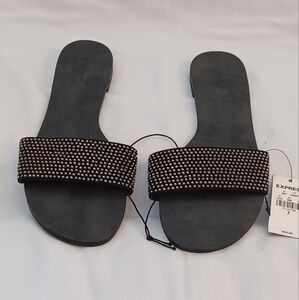 Express Black Sandals with Silver Studs Size7 NWT